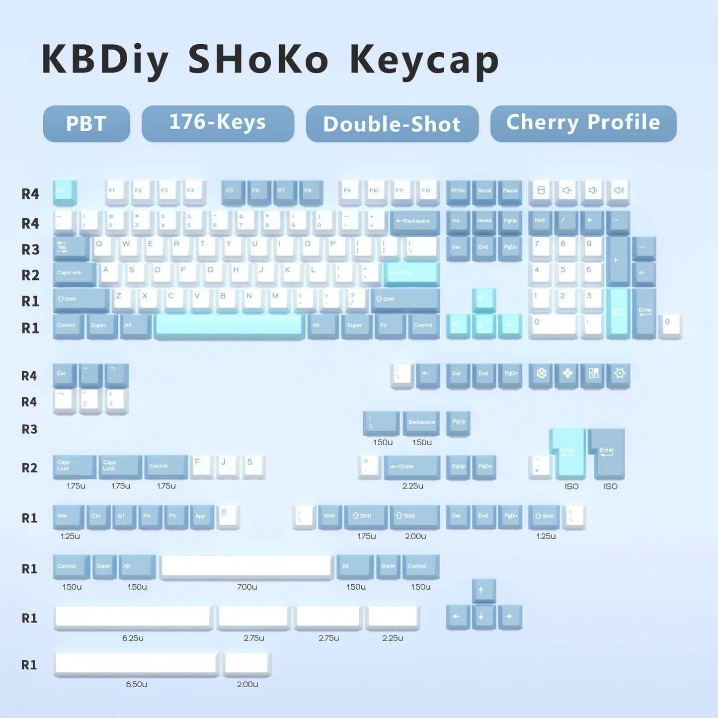 KBDiy GMK Illusion Keycap Perfil Cherry Double Shot PBT ISO Teclas para Kit de Teclado Mecânico Gamer Gaming Point Retro