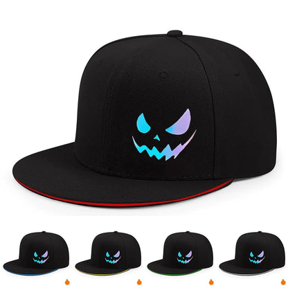Unisex Personality Ghost Expression Hip-hop Hats Outdoor Adjustable Casual Sandwich Hardtop Baseball Caps Sunscreen Hat