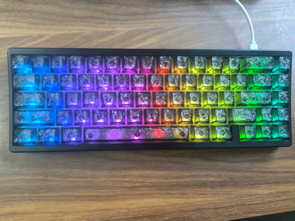 XVX M67 JadeStone mechanische Tastatur mit IMD-Tech-Tastenkappen, Hot-Swap-fähig, Gasket-Mount, Tri-Mode, individuell anpassbares RGB, kabellose Tastatur 65%