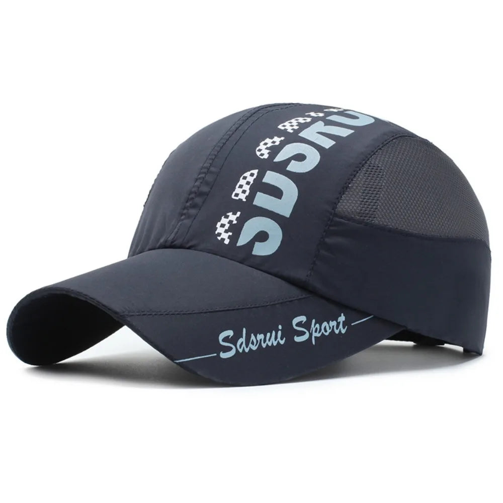 Unisex Wide Brim Mesh Baseball Cap Breathable Quick-drying Peaked Cap Adjustable Hip Hop Hats Outdoor Sports