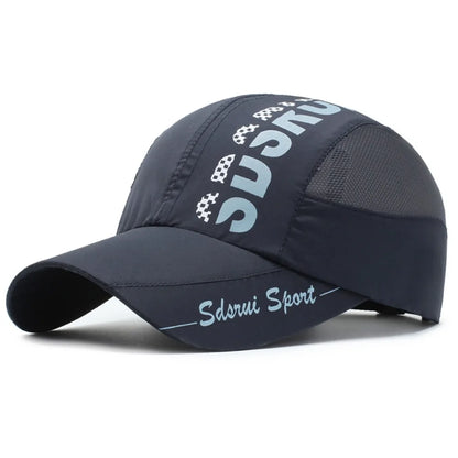 Unisex Wide Brim Mesh Baseball Cap Breathable Quick-drying Peaked Cap Adjustable Hip Hop Hats Outdoor Sports