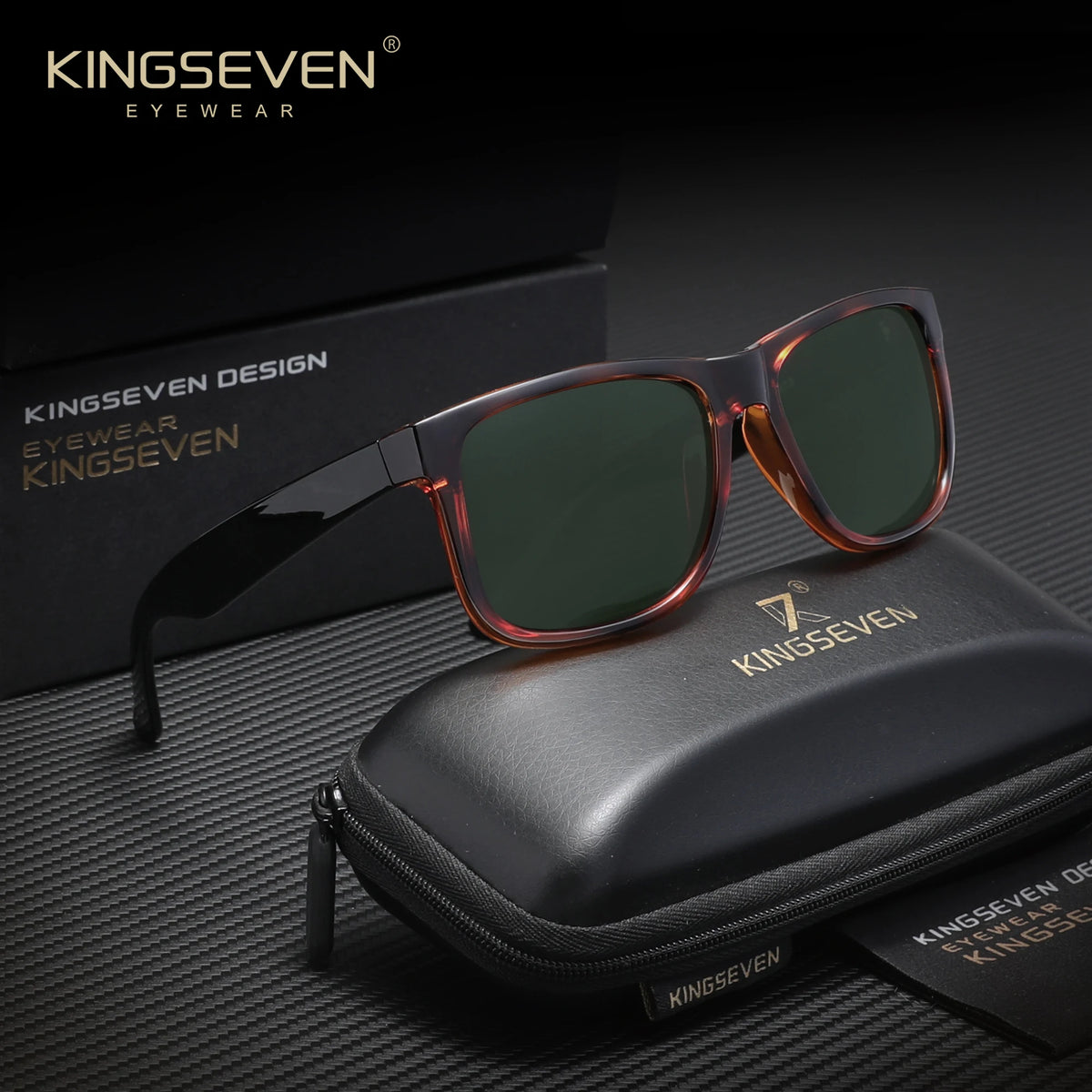 KINGSEVEN Fashion Square polarizované sluneční brýle pro muže a ženy – brýle na řízení, outdoor a cestování, UV400