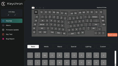 Keychron K15 Max (Alice-Layout) QMK kabellose individuell anpassbare mechanische Tastatur mit flachem Profil, Gateron-Switches und Double-Shot-PBT-Tastenkappen