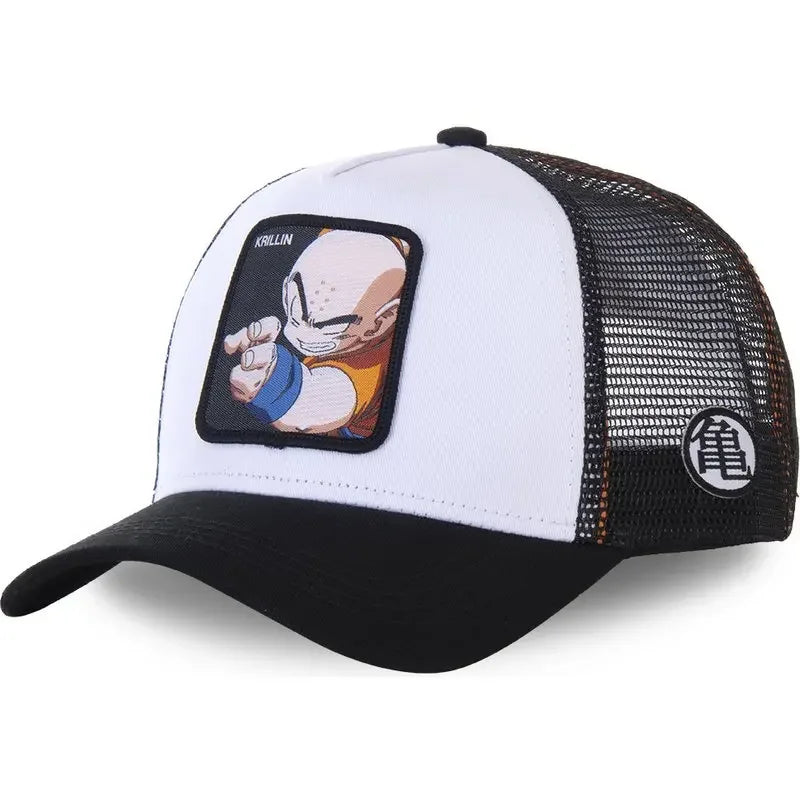 Czapka z motywem Dragon Ball Son Goku – letnia czapka podróżna z daszkiem, męska czapka z haftem w stylu hip-hopowym, z daszkiem przeciwsłonecznym, regulowana czapka typu trucker z siateczką