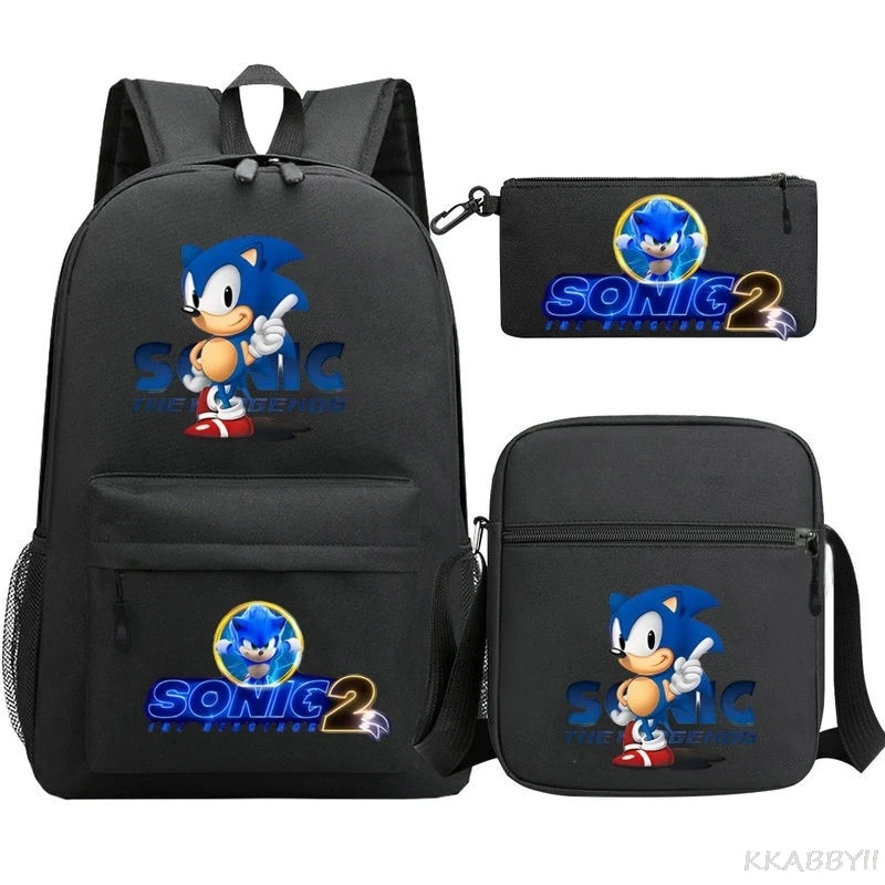 Sonic Backpacks Student School Bags for Teen Men Women Tote Bag Clutch Pocket Nylon Backpacks Travel Mochilas