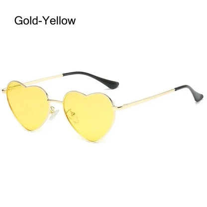 Heart-Shaped Sunglasses Heart Sun Glasses Shades Vintage 90s Glasses UV400 Protection Metal Frame Sunglasses Fancy Accessories