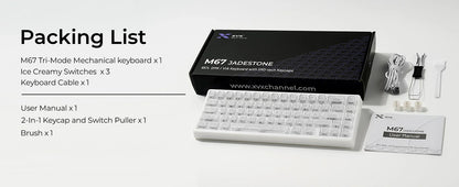 XVX M67 JadeStone mechanische Tastatur mit IMD-Tech-Tastenkappen, Hot-Swap-fähig, Gasket-Mount, Tri-Mode, individuell anpassbares RGB, kabellose Tastatur 65%