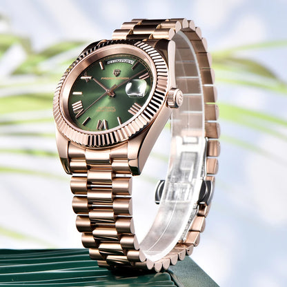 PAGANI DESIGN New DD36 Rose Gold Luxury Automatic Mechanical Watch For Men ST16 100M Waterproof AR Sapphire Glass Wristwatch Men
