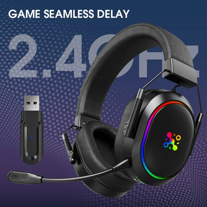Auriculares gaming inalámbricos LDON para PS5 PS4, Bluetooth 2.4GHz, sonido envolvente 3D, micrófono con cancelación de ruido y baja latencia