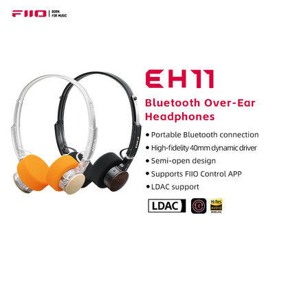 Cuffie Bluetooth on-ear FIIO EH11 – Headset wireless Hi-Res LDAC con bassi potenti, batteria 30H, connessione a doppio dispositivo e design rétro leggero