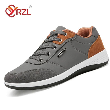 YRZL Herrenschuhe Frühling Herbst Wasserdichte Walking-Sneaker Freizeit-Ledersportschuhe für Herren Rutschfestes Schuhwerk Tennis für Herren