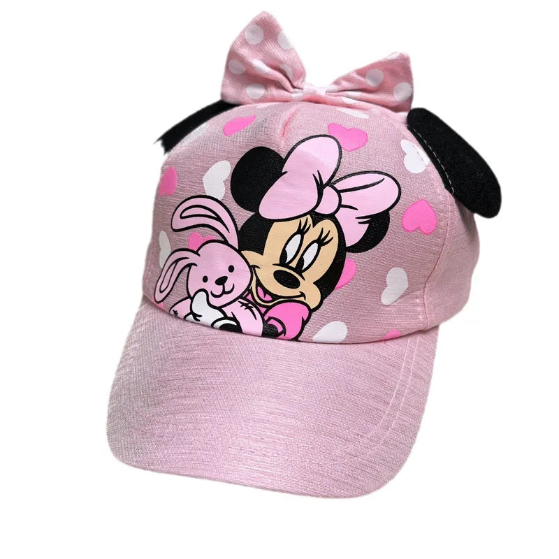 Casquette de baseball Disney Minnie Mickey Anime en coton et polyester, avec personnage de dessin animé, visière, pour déguisement, cadeau d'anniversaire pour enfants