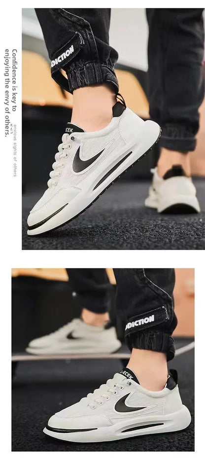 Comfortable Breathable Mesh Sports Shoes, Men's Casual Style, Lightweight Versatile Plain Color, Spring Summer Autumn Seasonal Wear
