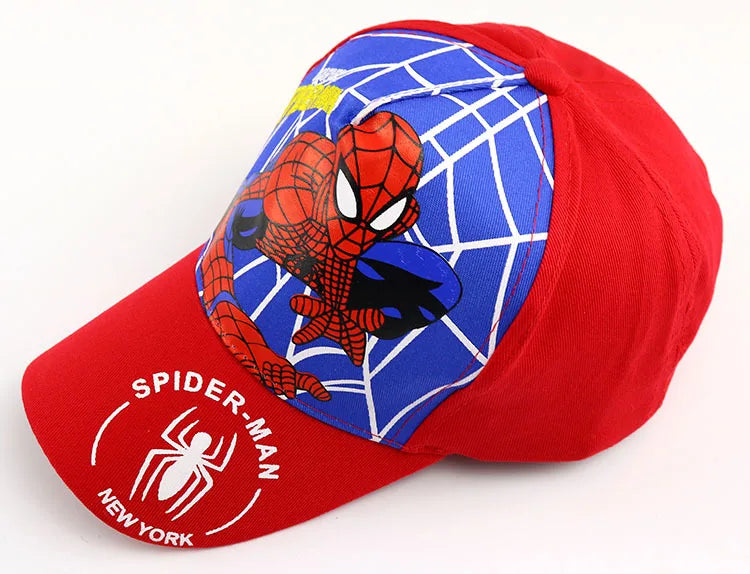 Figurka z anime Marvela Spider-Man – czapka z daszkiem z motywem kreskówkowym, bawełna i poliester, czapka z daszkiem dla chłopców i dziewcząt, akcesoria do nakryć głowy, prezent urodzinowy dla dzieci