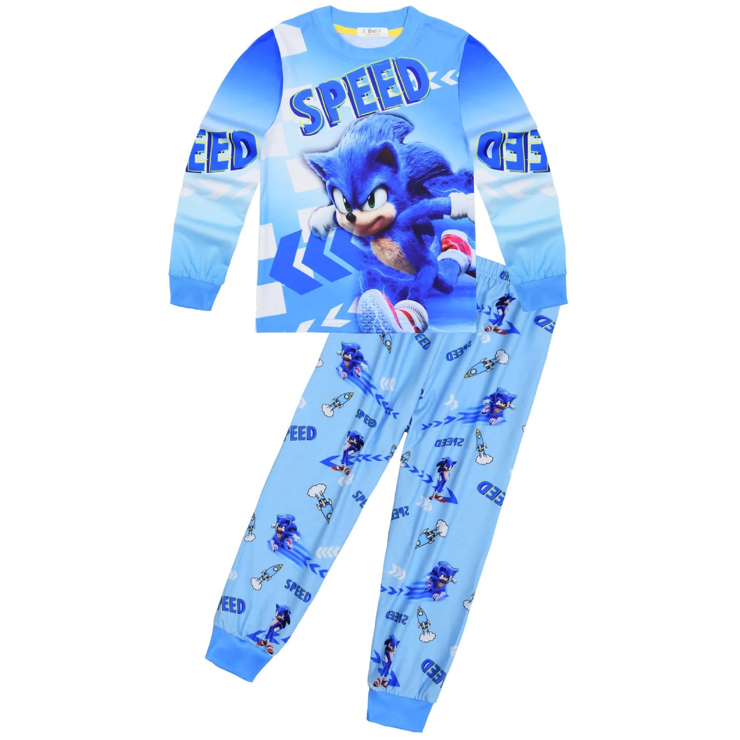 Sonic New Spring Autumn Children's Pajamas Boys and Girls Cartoon Long Sleeve Clothes Toddler Cotton Pajama Set Hedgehog Gift