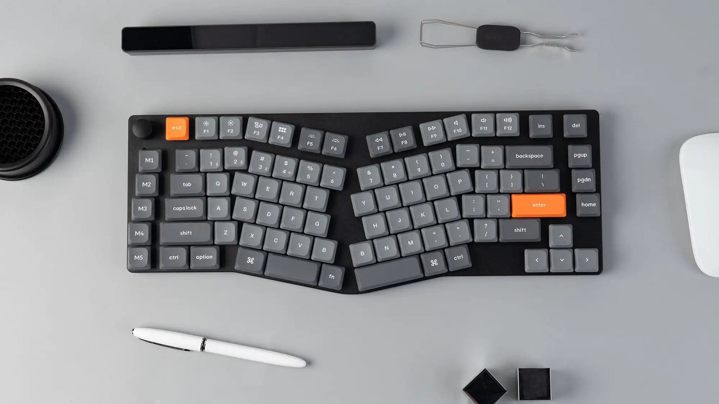 Keychron K15 Max (Alice-Layout) QMK kabellose individuell anpassbare mechanische Tastatur mit flachem Profil, Gateron-Switches und Double-Shot-PBT-Tastenkappen