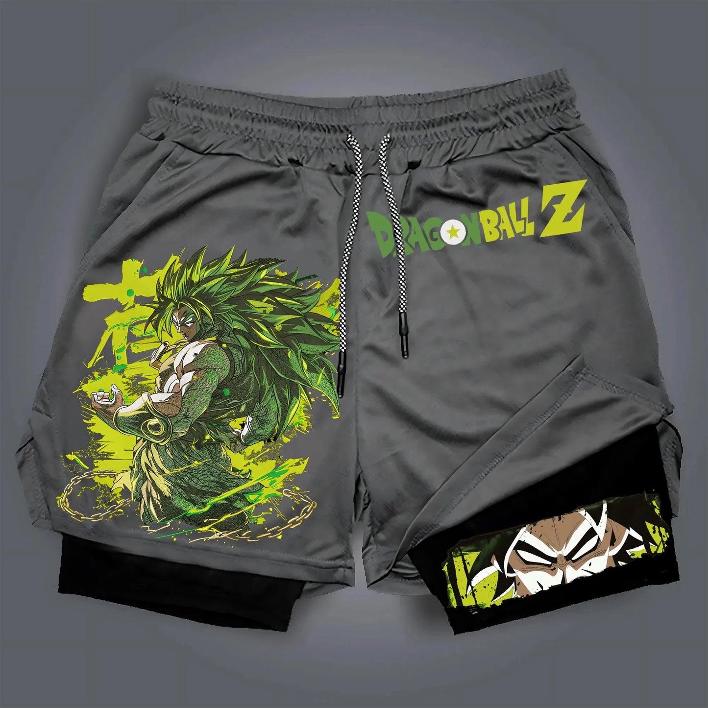 2025 Dragon Ball Japanese Animation Peripheral Double-layer Shorts Men's Trend Breathable Loose Sports Five-point Pants