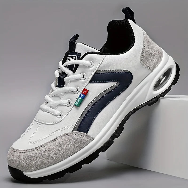 Trendy sportschoenen voor heren, lichtgewicht en ademend, moderne antislipschoenen met suèdedetails, stijlvolle outdoor sneakers voor dagelijks gebruik