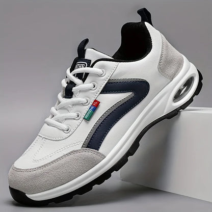 Trendy sportschoenen voor heren, lichtgewicht en ademend, moderne antislipschoenen met suèdedetails, stijlvolle outdoor sneakers voor dagelijks gebruik