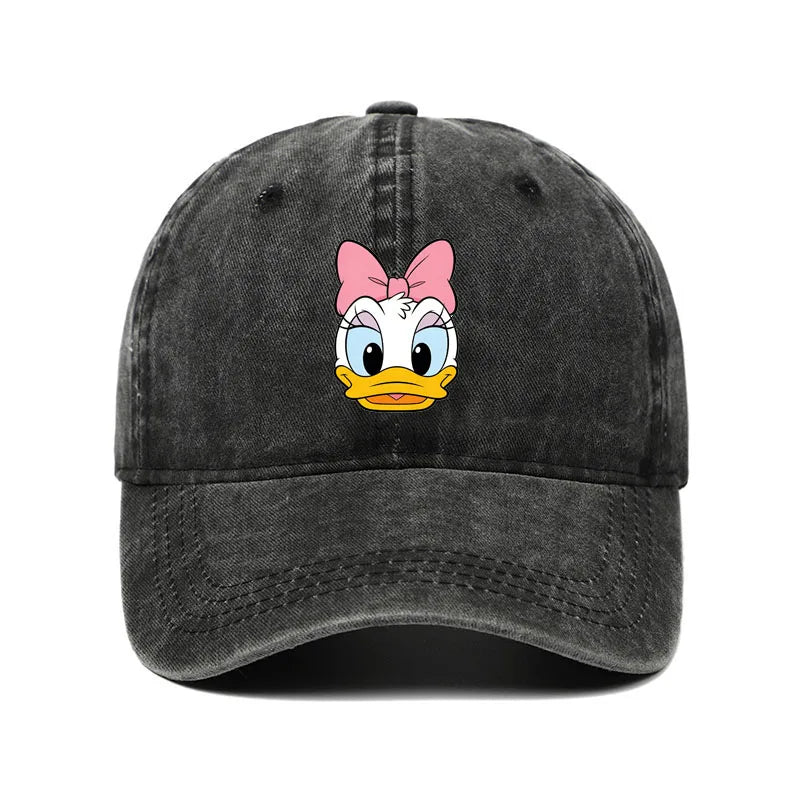 Unisex Vintage Washed Mickey Minnie Print Baseball Cap for Men Women Cartoon Trucker Hat Adjustable Snapback Casual Hip Hop Hat