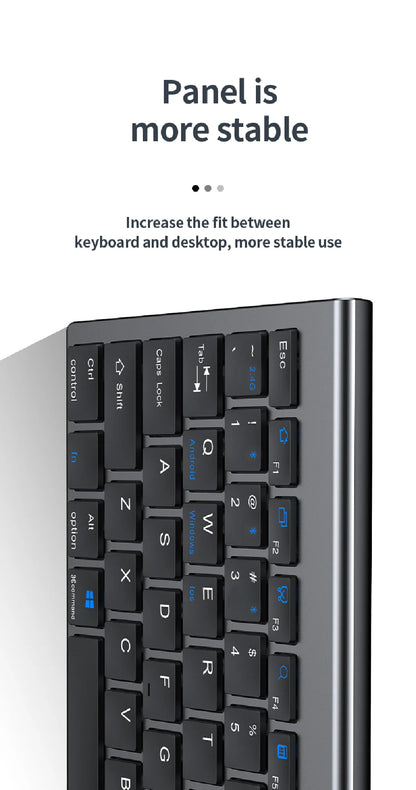 Conjunto de teclado e rato sem fios JOMAA Bluetooth e USB 2.4G para portátil, computador e iPad, combo recarregável e silencioso