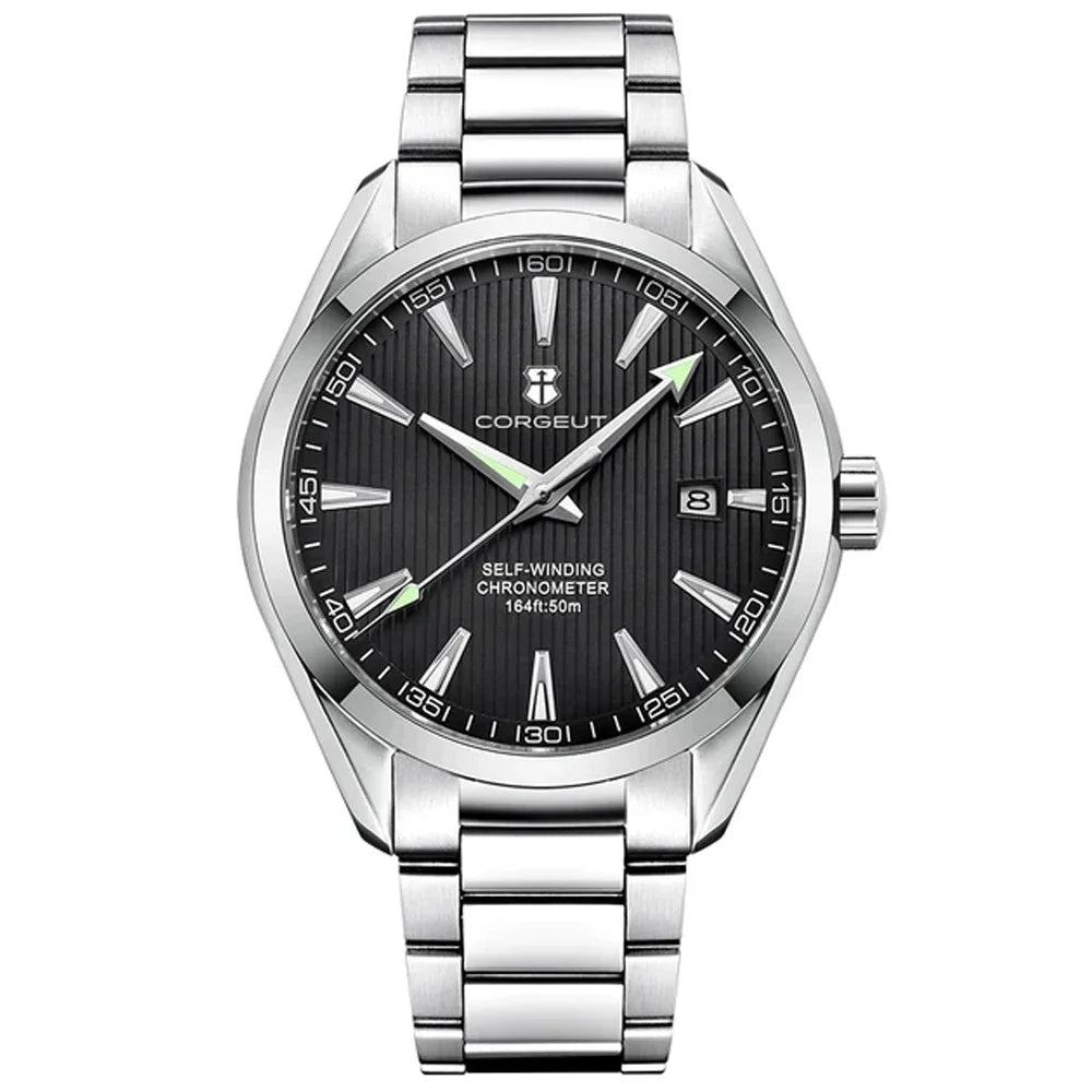 Relógio masculino Corgeut 41mm Luxury NH35 Movt Man Sport Clock automático, relógio de pulso mecânico, safira, bracelete em aço, para homem