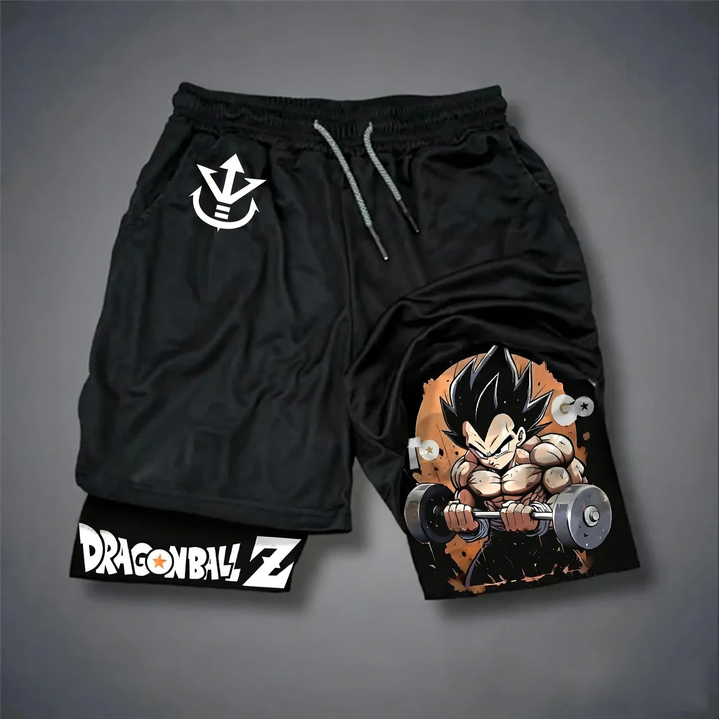 Dragon Ball Wukong Printed Double Layer Shorts Elastic Men's and Women's Spring and Summer Breathable Sports Shorts