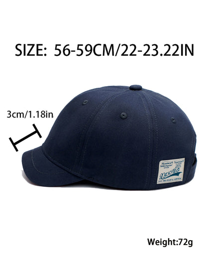Casquette de baseball en coton à visière courte pour homme et femme, style décontracté vintage « Dad Hat », ajustable, style « trucker », profil bas, avec bande de fermeture en nylon