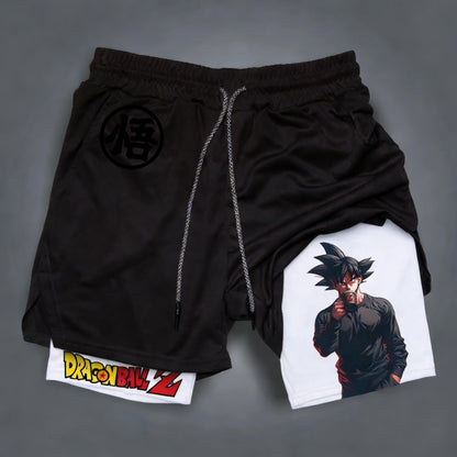 Dragon Ball Summer Son Goku Men's Bot Fitness 2026 Double-Layer Replica Two-Piece Loose-Fit Training Running Shorts Casual Pants