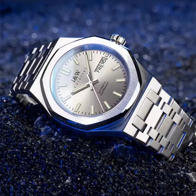 CARNIVAL Men's Mechanical Watch Brand Luxury Sapphire NH36 Movement Automatic Wrist Watches 50m Waterproof for Men