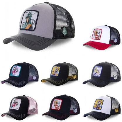 Saint Seiya Bawełniana czapka z daszkiem typu snapback z motywem anime i kreskówek, dla mężczyzn i kobiet, w stylu hip-hopowym, czapka typu trucker z siateczką, dropshipping