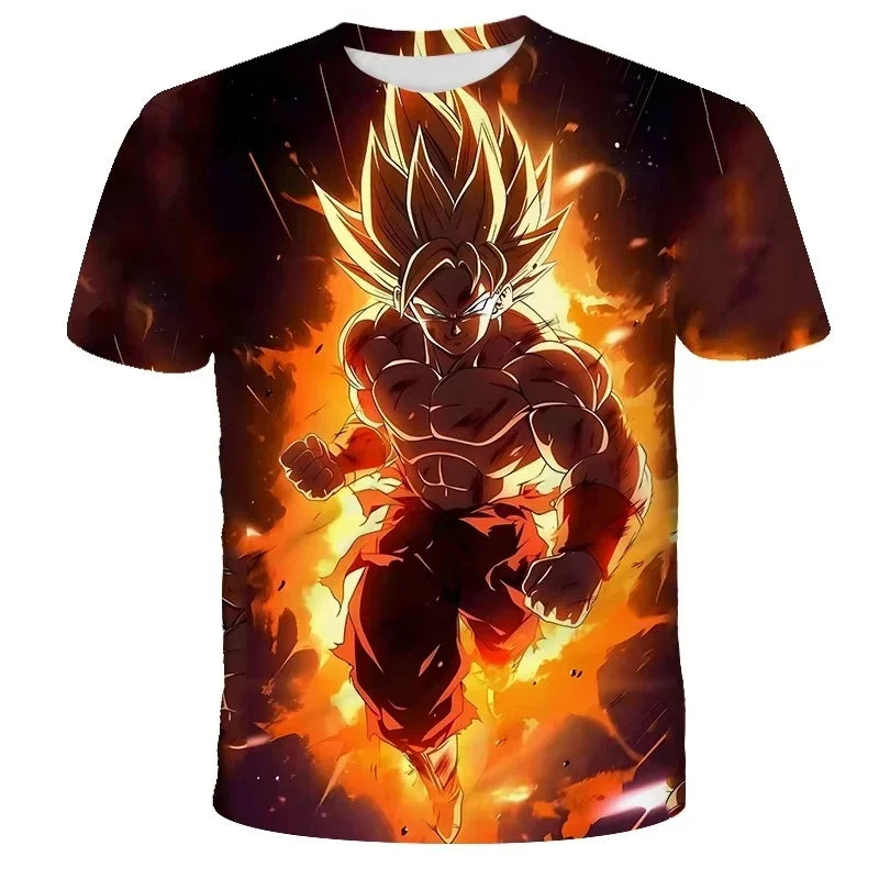 Summer 2026 Dragon Ball T Shirt Kids Tops Tee Anime Figures Son Goku Super Saiyan T-shirt Boys T-shirts Children Short Sleeve