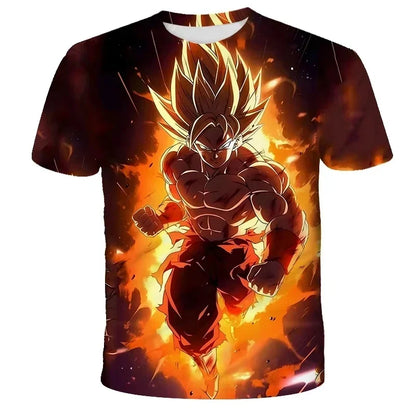 Summer 2026 Dragon Ball T Shirt Kids Tops Tee Anime Figures Son Goku Super Saiyan T-shirt Boys T-shirts Children Short Sleeve