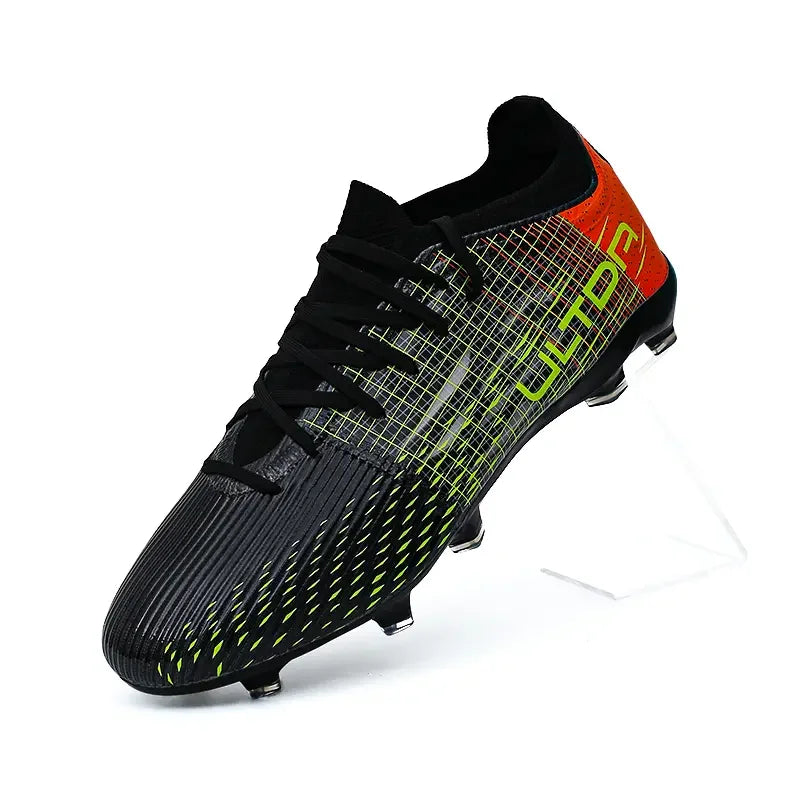 Chaussures de football toutes saisons anti-usure avec doublure respirante, amorti antichoc, semelle à crampons stable, unisexe, pour le football en extérieur