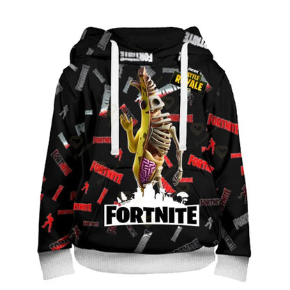 Sweatshirt com capuz Fortnite para homem, estampado 3D, moda Battle Game, para rapazes e raparigas, estilo hip hop, casaco casual masculino