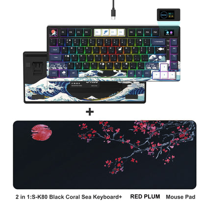 womier S-K80 Gamer Keyboard with Color OLED Display Mechanical Gaming Keyboard Hot Swappable Gasket Mount RGB Custom Keyboard