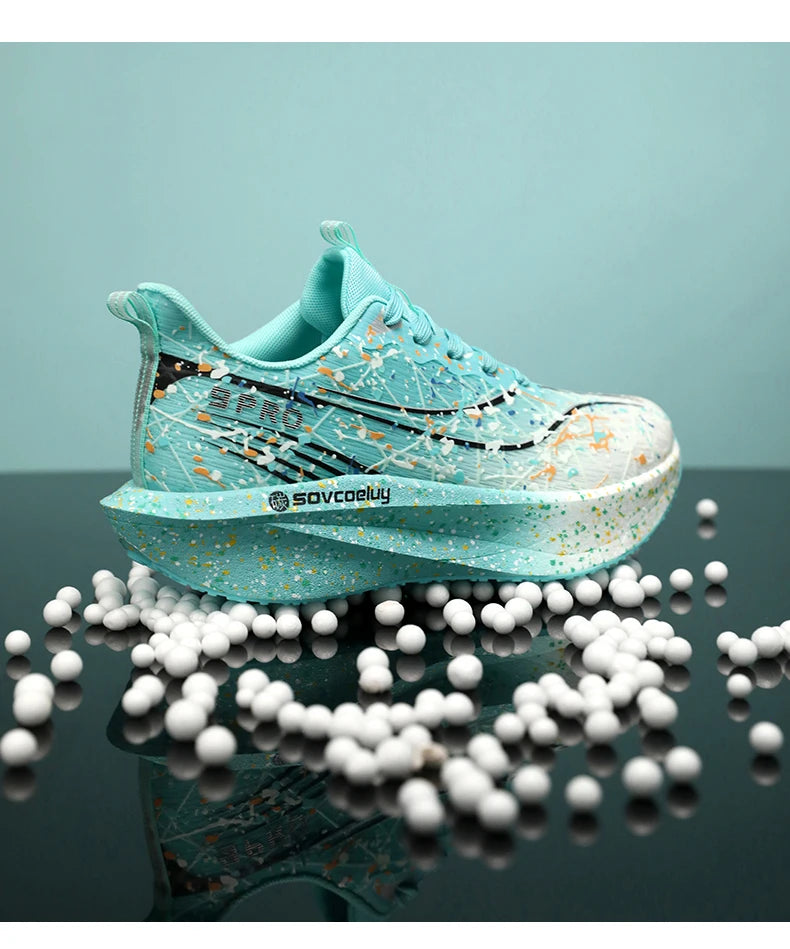 Scarpe da running uomo e donna con piastra in carbonio, ammortizzate per maratona, sportive, traspiranti, leggere, comode, antiscivolo e atletiche