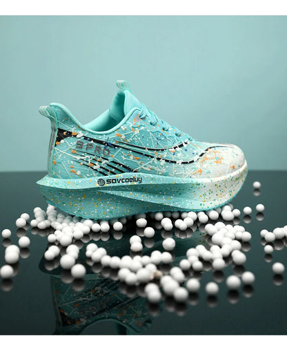 Scarpe da running uomo e donna con piastra in carbonio, ammortizzate per maratona, sportive, traspiranti, leggere, comode, antiscivolo e atletiche