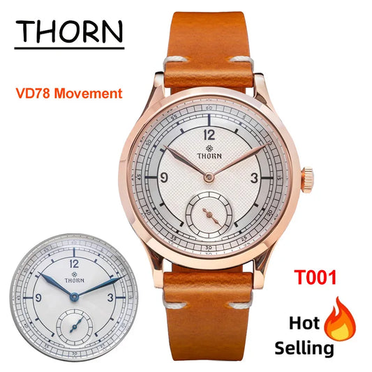 Thorn T001 Quartz Watch Fashion Sapphire Waterproof Grilled Men Watch VD78 Movement 316L Stainless Steel Business Luxury Watch