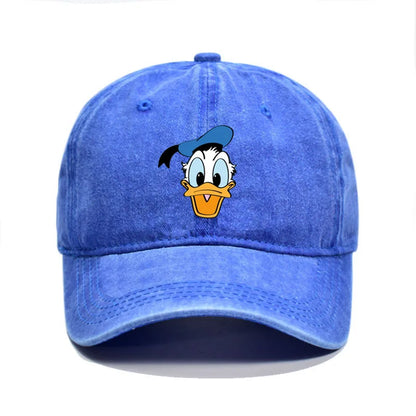 Unisex Vintage Washed Mickey Minnie Print Baseball Cap for Men Women Cartoon Trucker Hat Adjustable Snapback Casual Hip Hop Hat