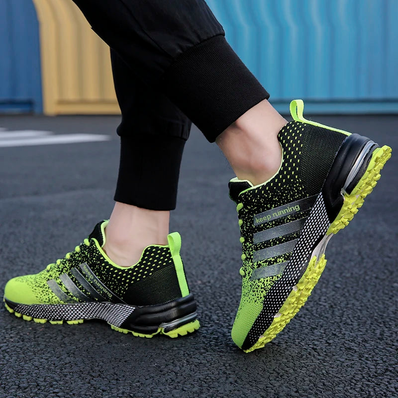 Men Running Shoes Mesh Fashion Sneakers Breathable Casual Sport Shoes Outdoor Walking Jogging Tennis Shoes Athletics Plus Size