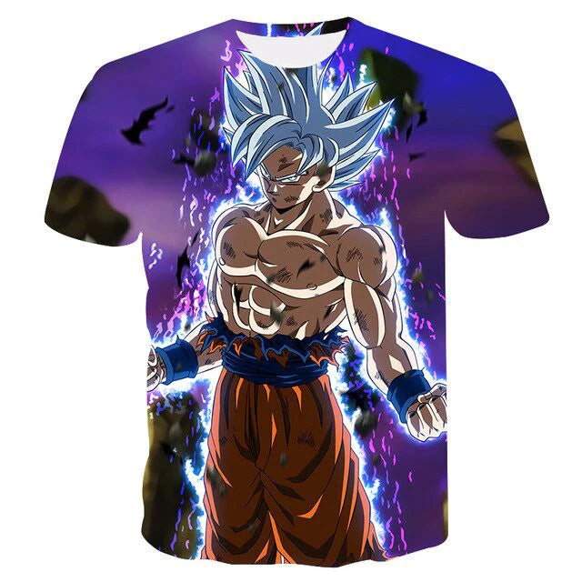 Hot Sale Anime Son Goku Vegeta T-shirt Adult T-shirts Kids Dragon Ball T Shirt Boy Tops Tee Children Clothes Summer Short Sleeve