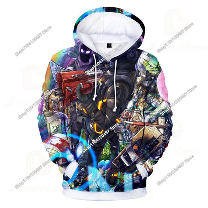 Fortnite-Cosplay-Sweatshirt, 3D-bedruckter Unisex-Gaming-Hoodie, lässige Anime-Kawaii-Jacke, Kinderkleidung, Geschenke