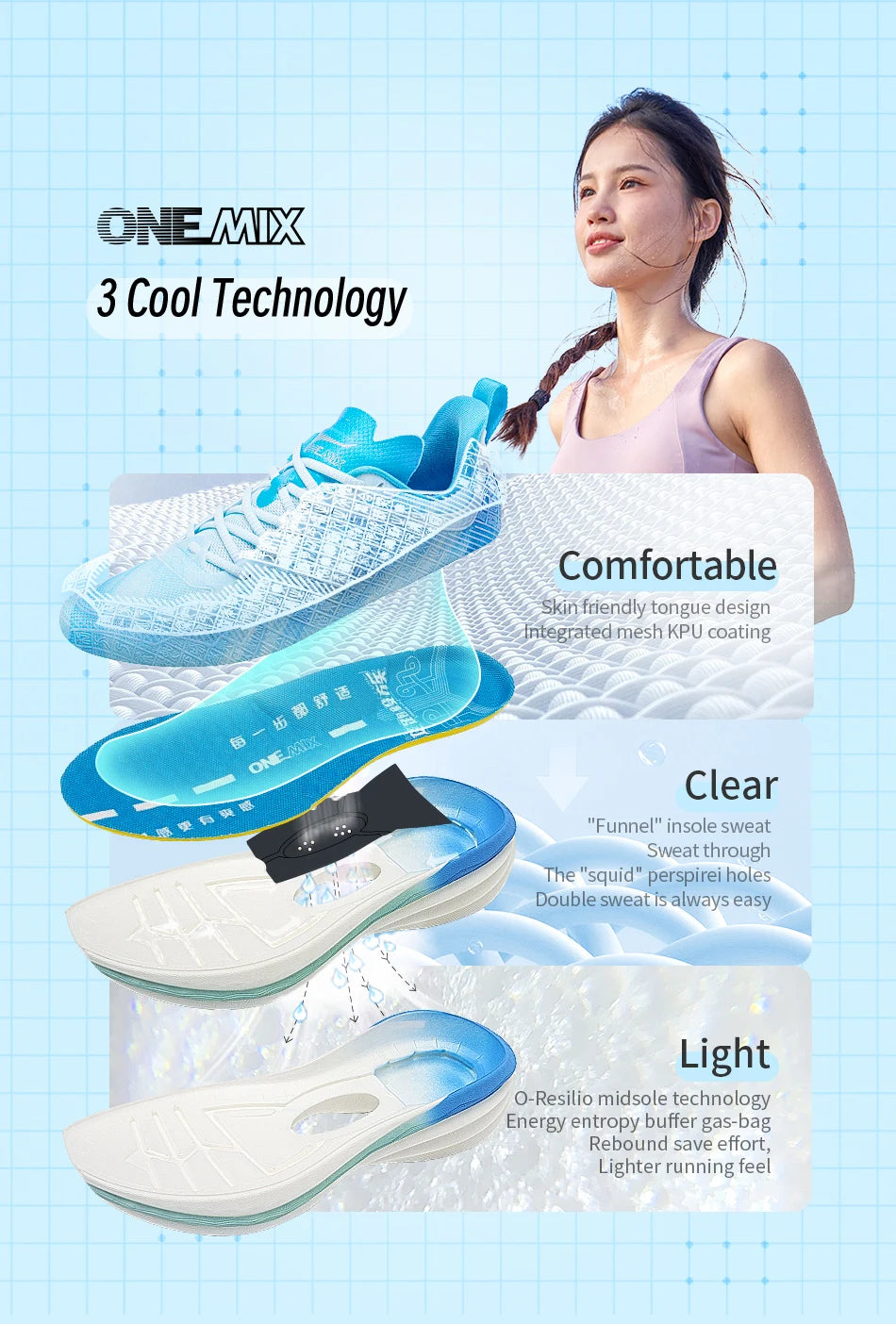ONEMIX 2025 Chinese Sports Shoes, New Shock-Absorbent Men’s Running Shoes, Non-slip, Breathable, Lightweight Outdoor Women’s Sneakers