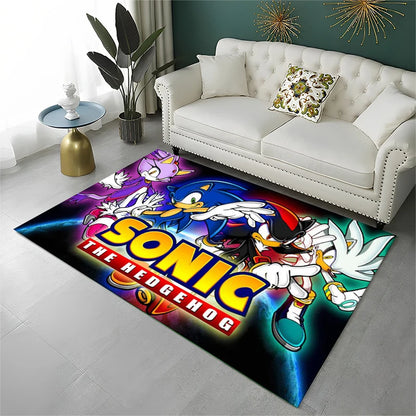 Classic Game S-Sonic Cartoon Non-Slip Area Rug for Living Room,Bedroom,Playroom,Soft Carpet Floor Mat Home Decor Rug Kids Room