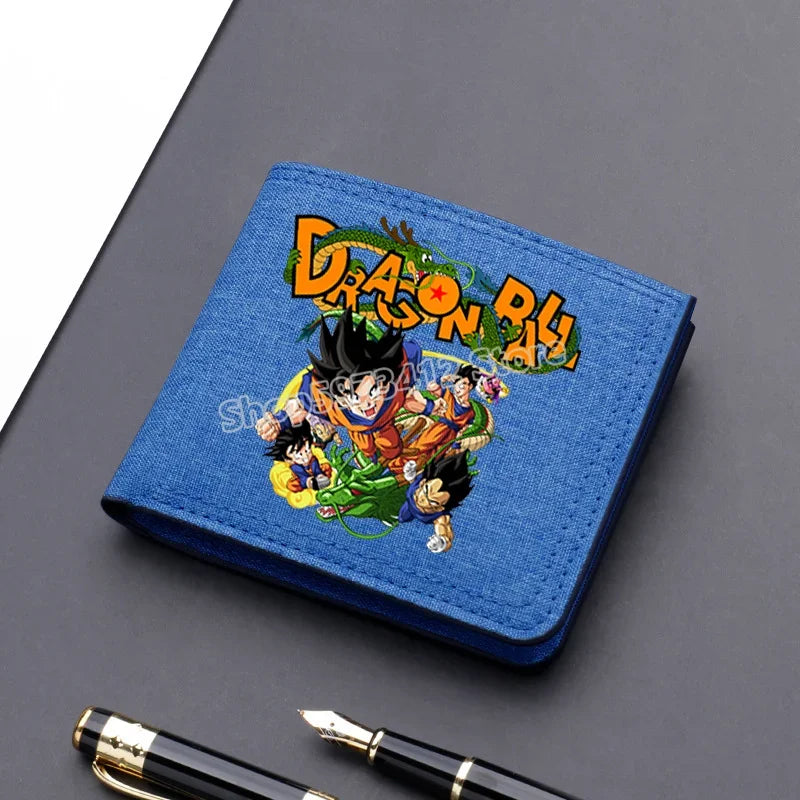 Dragons Ball Wallet Anime Goku Men Short Folding Purse Cartoon Card Holder Kids Coin Photo Case Fashion Pocketbook Birthday Gift