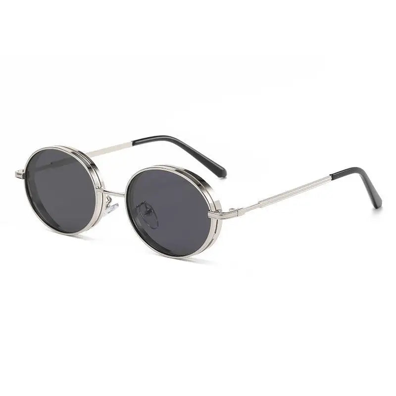 Oválné steampunkové sluneční brýle pro ženy, retro sluneční brýle pro muže i ženy, značkové designové brýle s kovovou obrubou, Lentes De Sol Mujer
