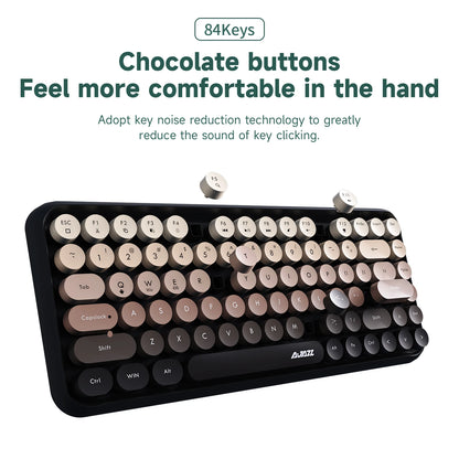 Ajazz 308I kabellose Tastatur mit 18/84 Tasten, runden Tastenkappen, Bluetooth, portable 2.4GHz-Zifferntastatur für Tablet, Laptop und Android