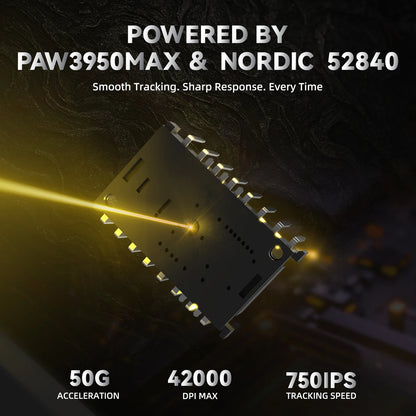 ATTACK SHARK R11 ULTRA Carbon Fiber Wireless Gaming Mouse, 8000Hz, PAW3950MAX, 42000DPI, 49g Lightweight, 20000FPS, Nordic 52840