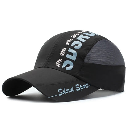 Unisex Wide Brim Mesh Baseball Cap Breathable Quick-drying Peaked Cap Adjustable Hip Hop Hats Outdoor Sports